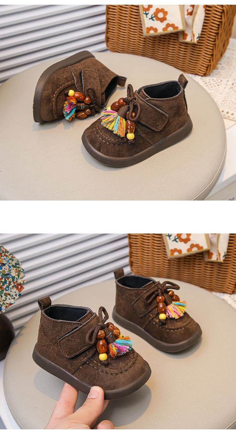Baby Boys Girls High-top Casual Shoes 2025 New Autumn Toddler Walking Shoes Soft Sole Breathable First Walker Outdoor Daily Wear
