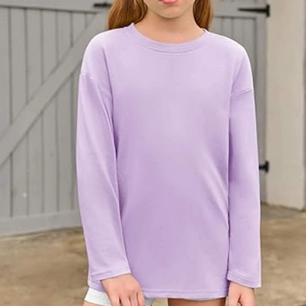 Girls Boys Long Sleeve T-Shirts Casual Kids Pure Cotton O-neck Solid Tee Tops Spring Blouse T Shirt for Teens Girl Clothes 3-14Y