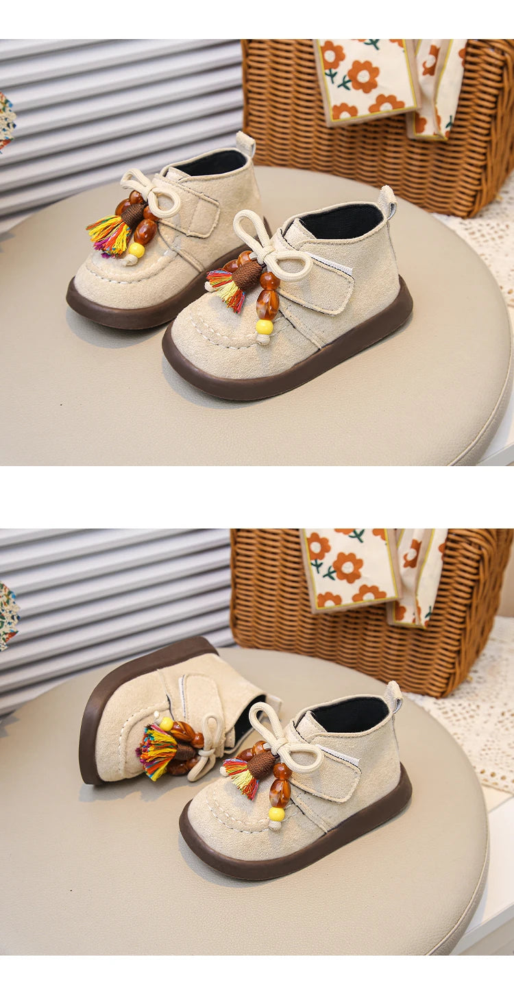 Baby Boys Girls High-top Casual Shoes 2025 New Autumn Toddler Walking Shoes Soft Sole Breathable First Walker Outdoor Daily Wear