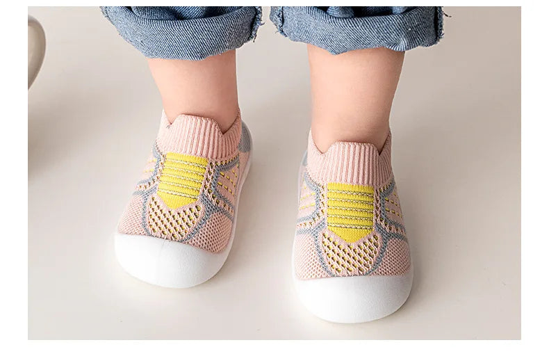 Baby Shoes Anti-slip Breathable Infant Crib Floor Socks with Rubber Sole for Children Boys Mesh Shoes Soft Bottom Baby Girl 아기신발