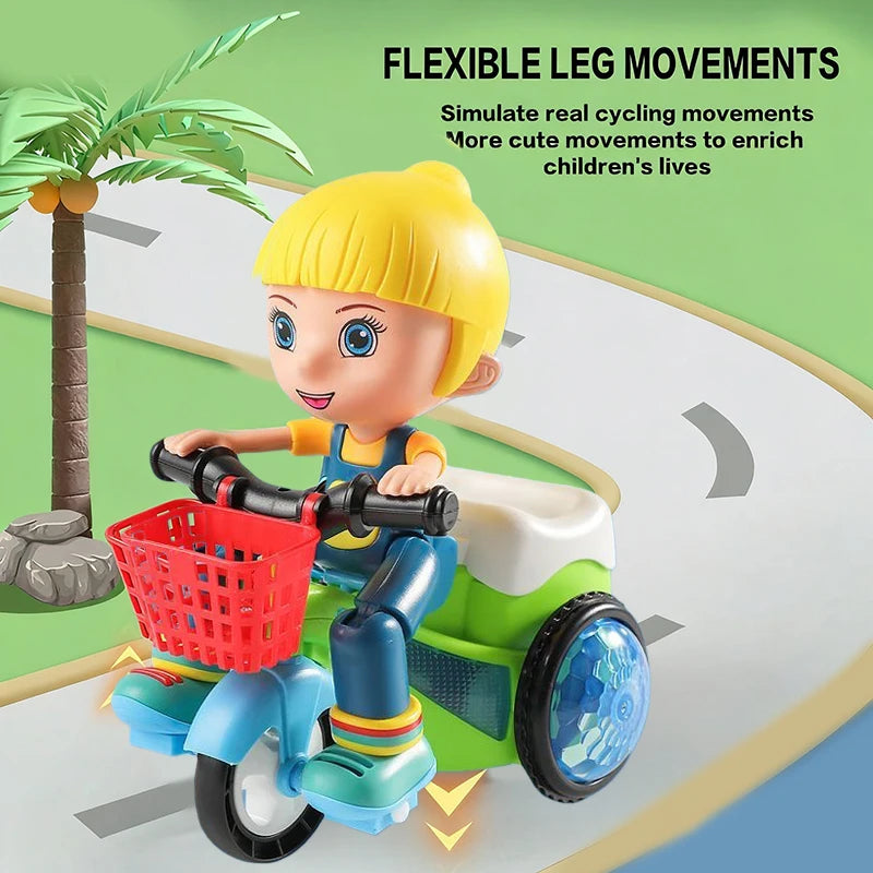 Big Head Boy Three-Wheel Toy Car Stunt Rotation with Colorful Sound And Light Baby's Favorite Holiday Gift for Kids