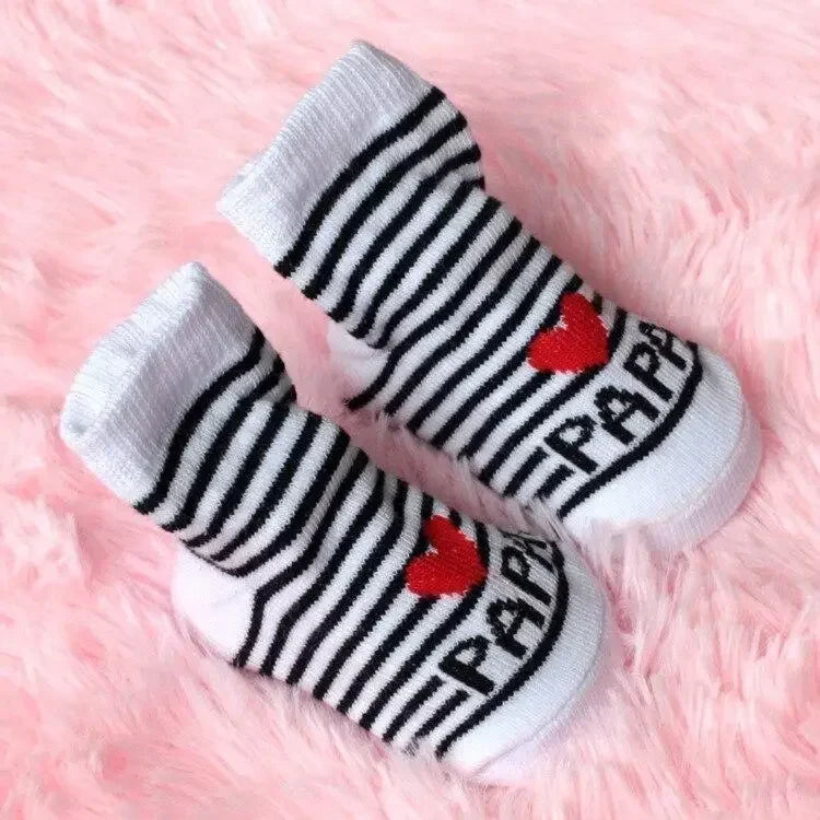 Baby Socks Cotton Infant Boy Girl Slip-resistant Floor Socks Love Mama Papa Letter Socks Anti-slip Sokken Skarpetki Calcetines