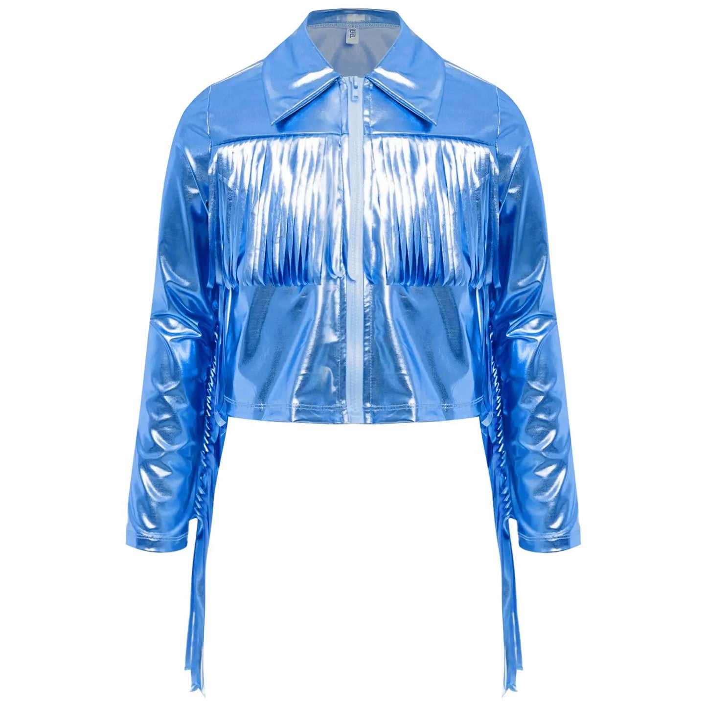 Kids Girls Long Sleeve Casual Sports Bomber Jackets Jazz Hip-hop Street Dance Costume Boys Shiny Metallic Baseball Outwear Coats