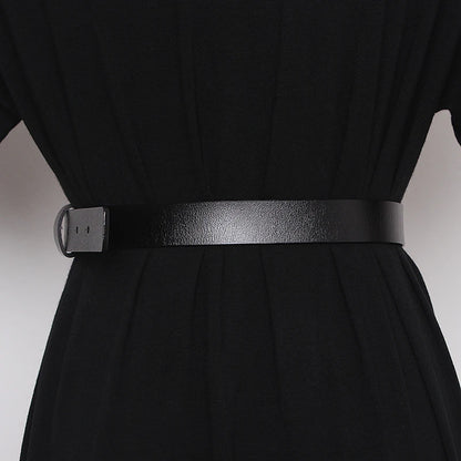 Women's Belt New Simple Belts For Women Saddle Buckle Decoration Cowhide Belt Female