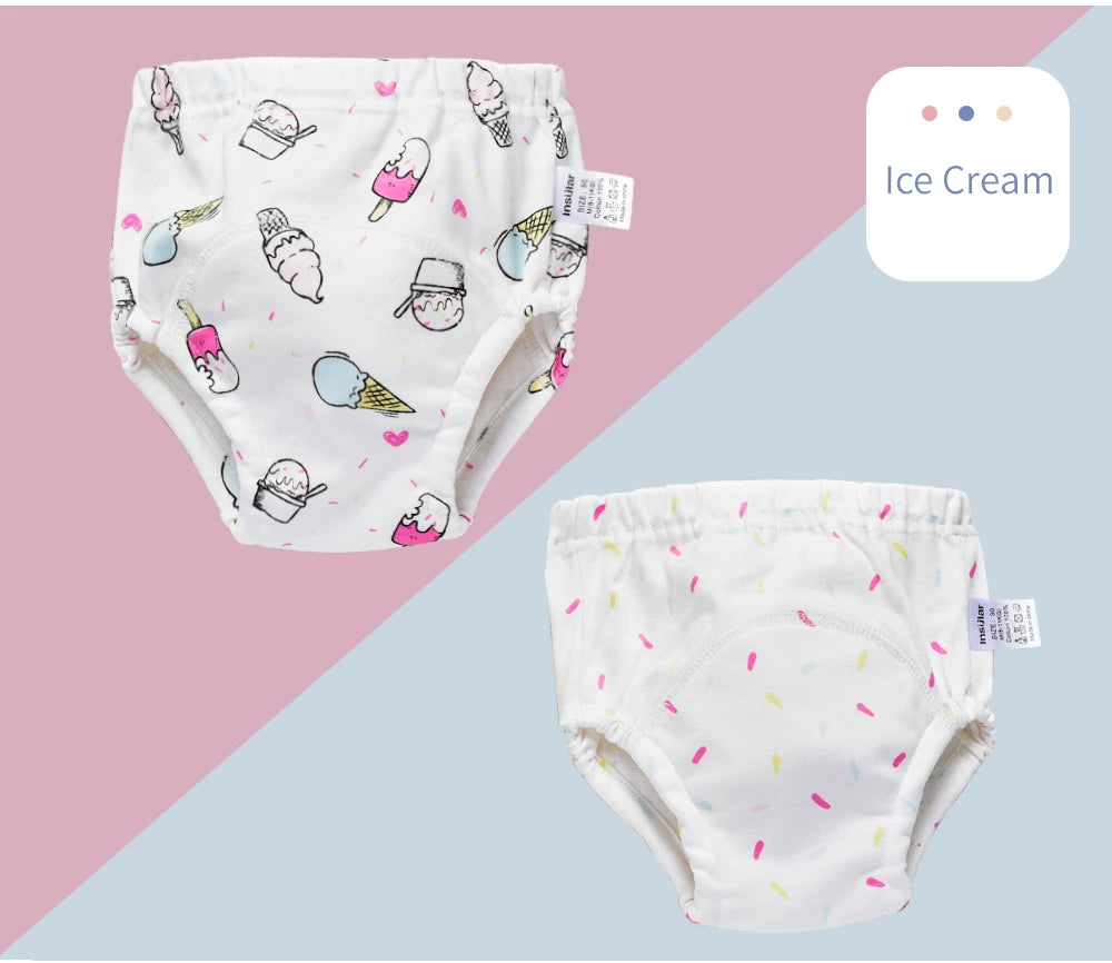 Insular Baby Training Pants Reusable Cotton Cloth Baby Diapers  Washable Infants Children Underwear Nappy Changing 2PCs/Box