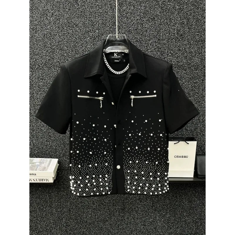 Men's 2025 New Short-sleeved Shirts Fashionable Casual Handsome Personalized Versatile Fashionable Casual and Versatile Tops