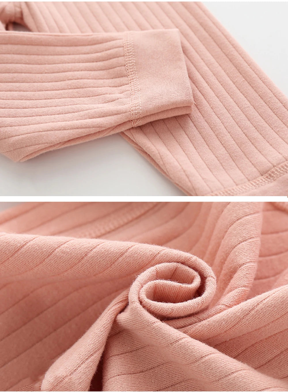 Baby Thermal Underwear Set Infant Cotton Pajama Suit Kid Sleepwear High Waist Long Sleeves Candy Colors Boys Girls Autumn Winter