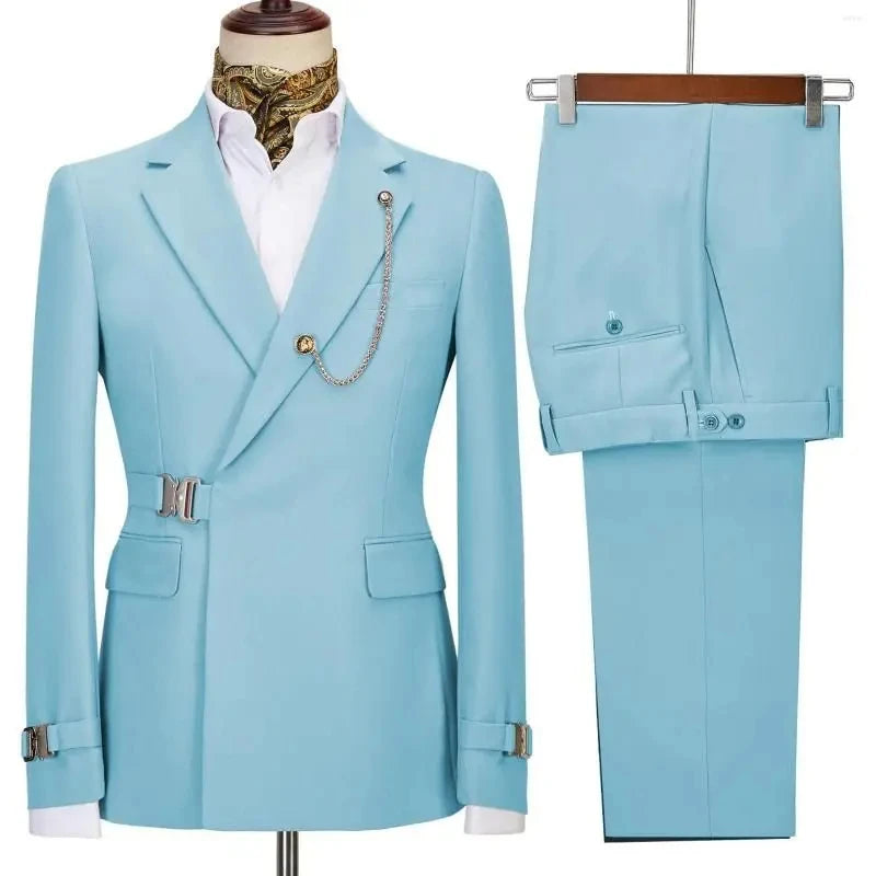 Men's Suits Blazer Pants for Men 2025 Jacket Italian Design Notched Lapel Party Wedding Slim Fit Costume Homme 2 Piece Clothing