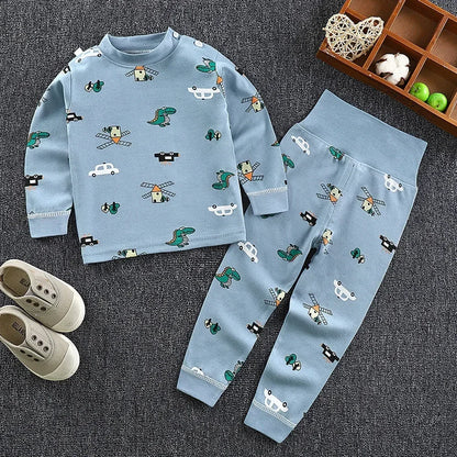 Baby Pajamas Children's Underwear Suit Boys and Girls' Pure Cotton High-waisted Autumn Clothes Autumn Pants Home Clothes