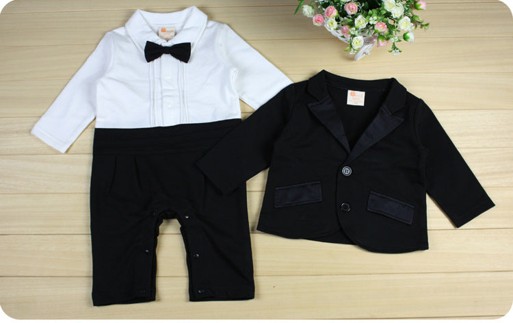 Baby Clothes Set Newborn Gentleman Boys   Boss Outfit Romper Coat 1 Year Old  Birthday  Formal Wedding Suit