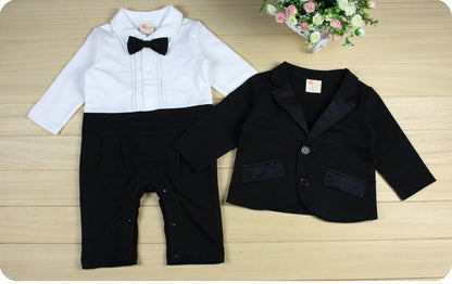 Baby Clothes Set Newborn Gentleman Boys   Boss Outfit Romper Coat 1 Year Old  Birthday  Formal Wedding Suit