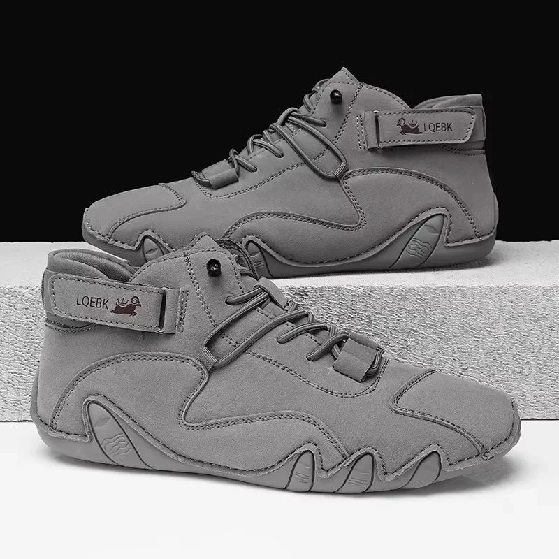 Men's New Leather Design Shoes Lightweight Easy  Comfortable Breathable Suitable Outdoor Cycling Walking  Flat Bottomed Boots