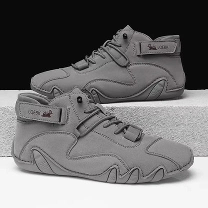 Men's New Leather Design Shoes Lightweight Easy  Comfortable Breathable Suitable Outdoor Cycling Walking  Flat Bottomed Boots