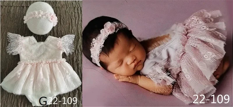 Newborn Photography Props Baby Girl Hat Shoes Lace Romper Bodysuits Outfits Photo Clothing Fotografia Boy Costume Accessories