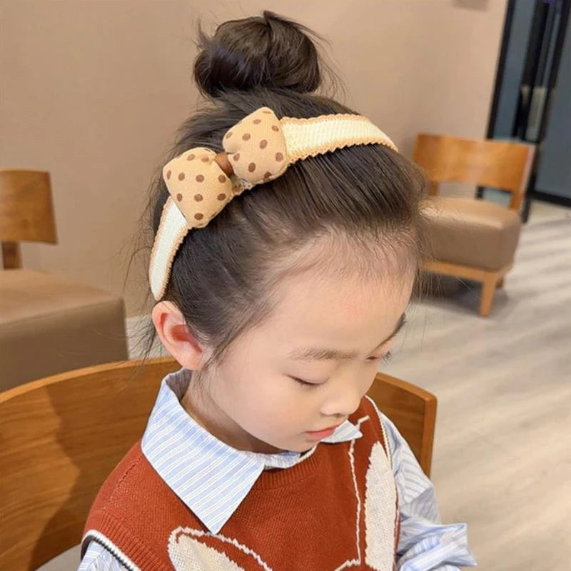 New Baby Girl Hair Hoops Sweet Flower Princess Bangs Stickers Headband Fabric Hairpins Kids Hair Accessories Children Headdress