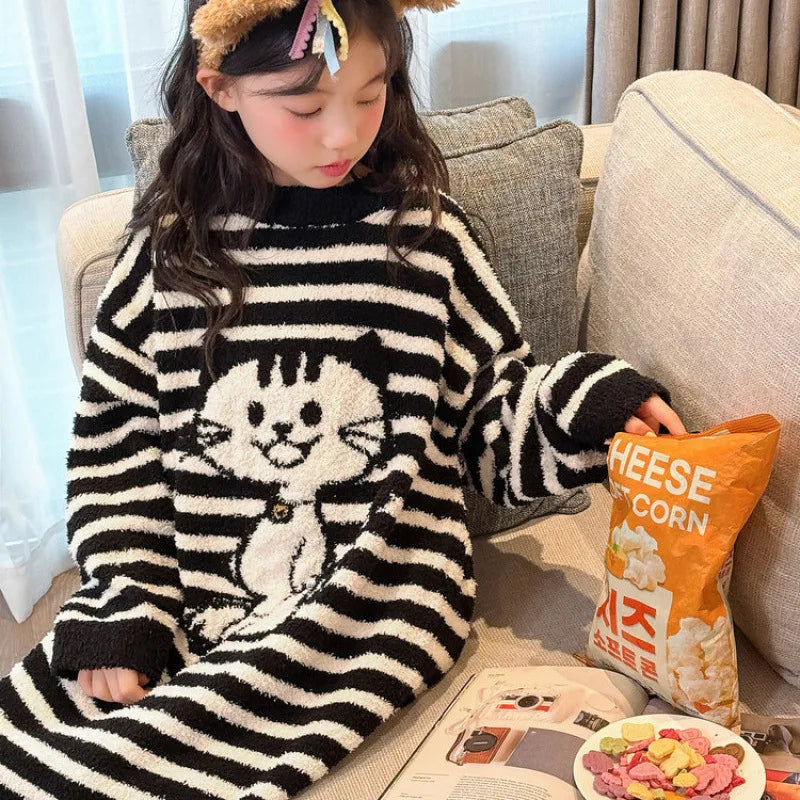 Girls Pajamas 2025 New Children's Nightgown Children's Autumn and Winter Loungewear