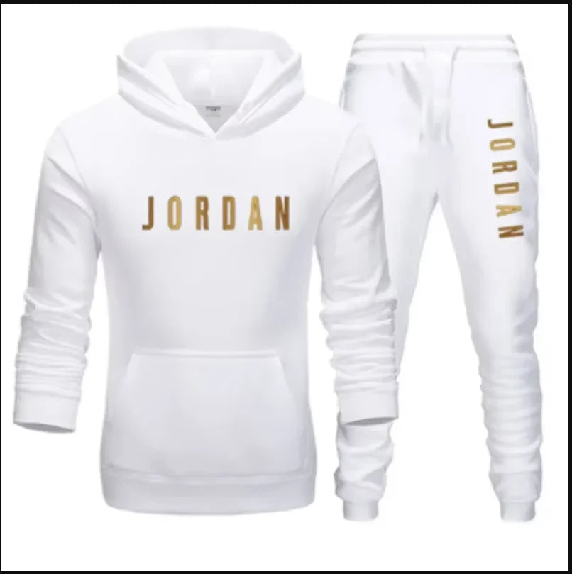 Men's printed sports suit hoodie and sweatpants two-piece set suitable for casual sports street wear