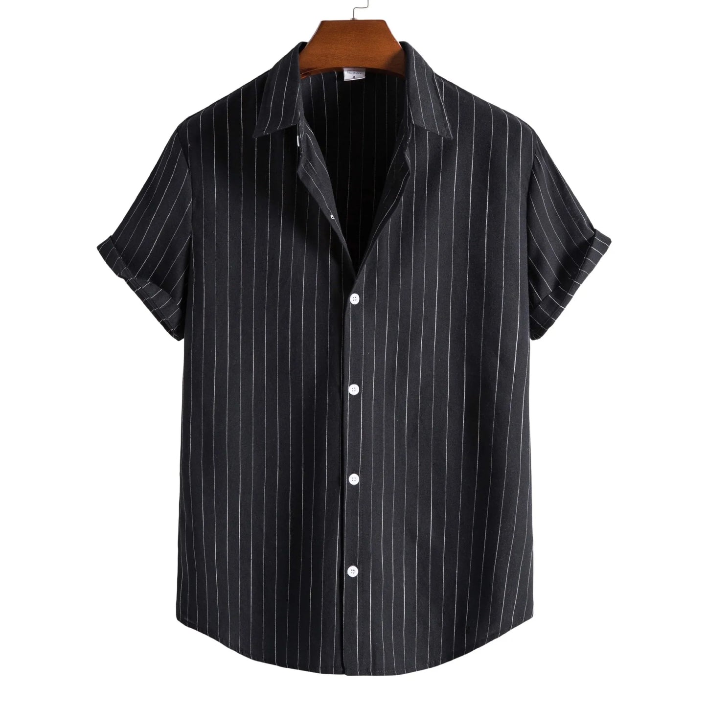 Summer Men Casual Formal Shirt Tops Short Sleeve Striped Shirts Man Fashion Business t Shirt Social Beach Tee Shirt Man Clothing