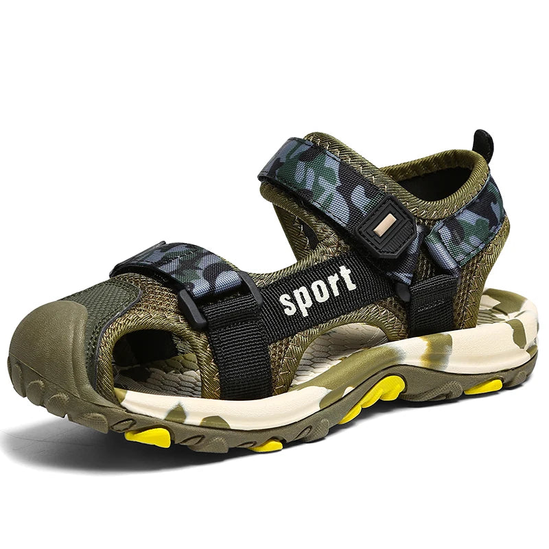Children's Summer New Sandals Boys Fashion Camouflage Mountaineering Anti slip Sandals Outdoor Leisure Sports Slippers 28-40