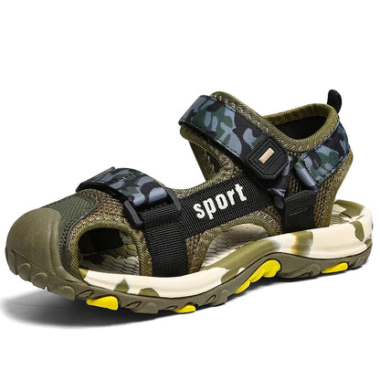 Children's Summer New Sandals Boys Fashion Camouflage Mountaineering Anti slip Sandals Outdoor Leisure Sports Slippers 28-40