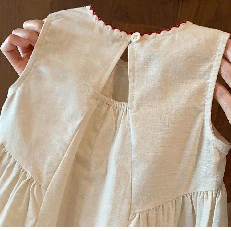 Girls' Vacation Dress 2025 New Summer Style Fashionable Dress for Children and Baby Girls, Cute Vest Dress