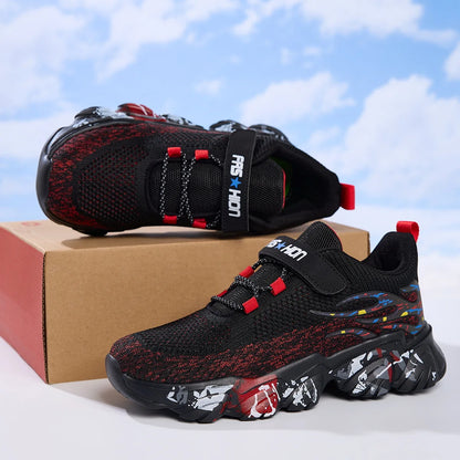 Boys' shoes spring new mesh breathable children's sports shoes fashionable versatile primary school running shoes non-slip and w