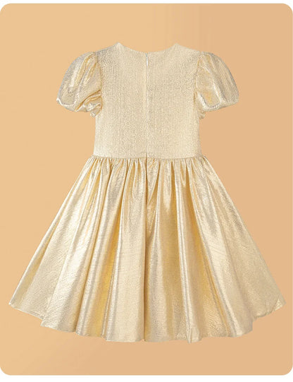 Teen Girls Champagne Golden Evening Party Dress Princess Kids Wedding Dress Little Fairy Children Formal Gown Photograph Wear