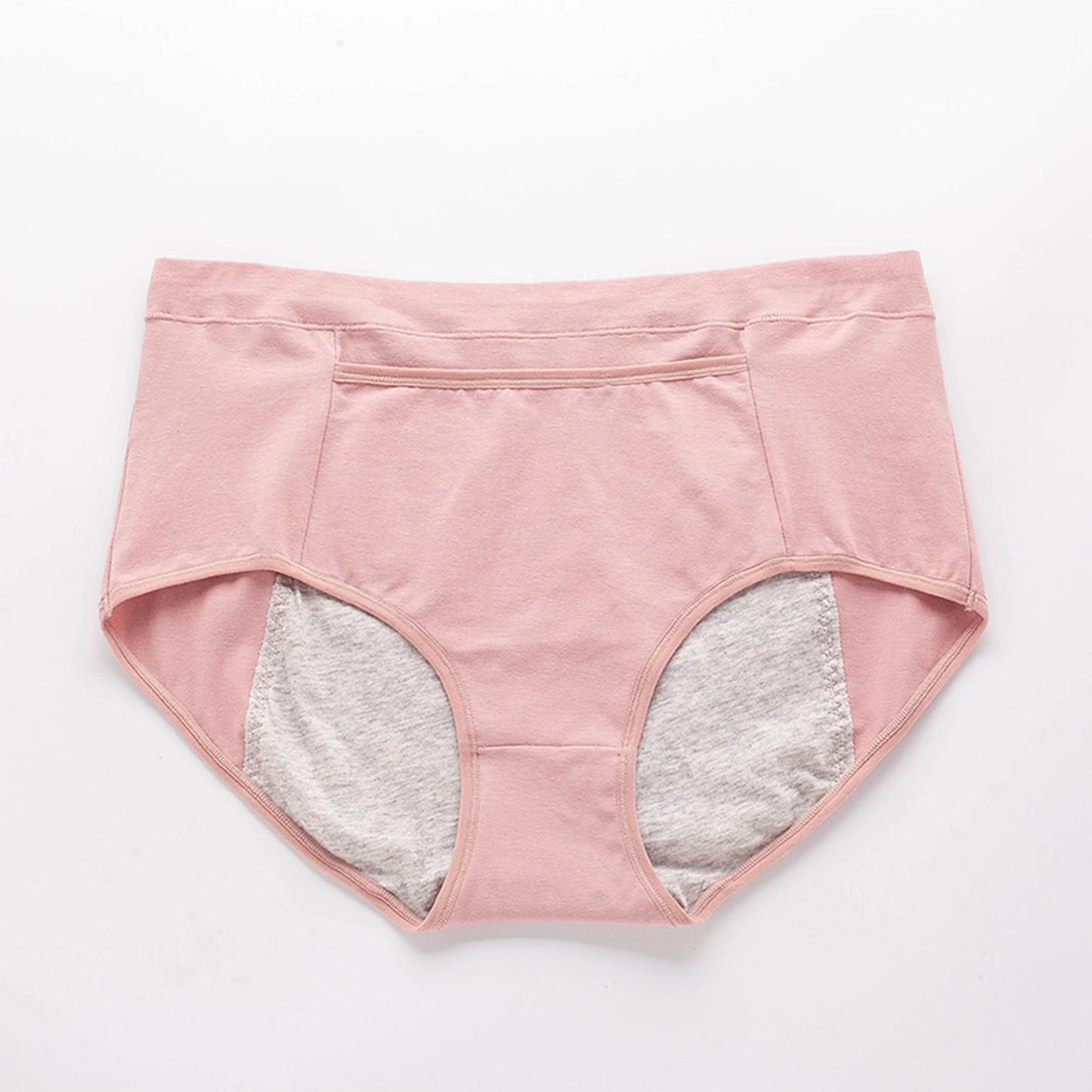 High Waisted Elasticity Underwear Breathable Period Underwear Solid Color Sanitary High Waisted Underwear For Women