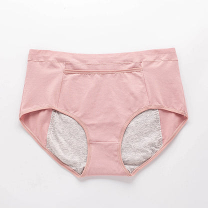 High Waisted Elasticity Underwear Breathable Period Underwear Solid Color Sanitary High Waisted Underwear For Women