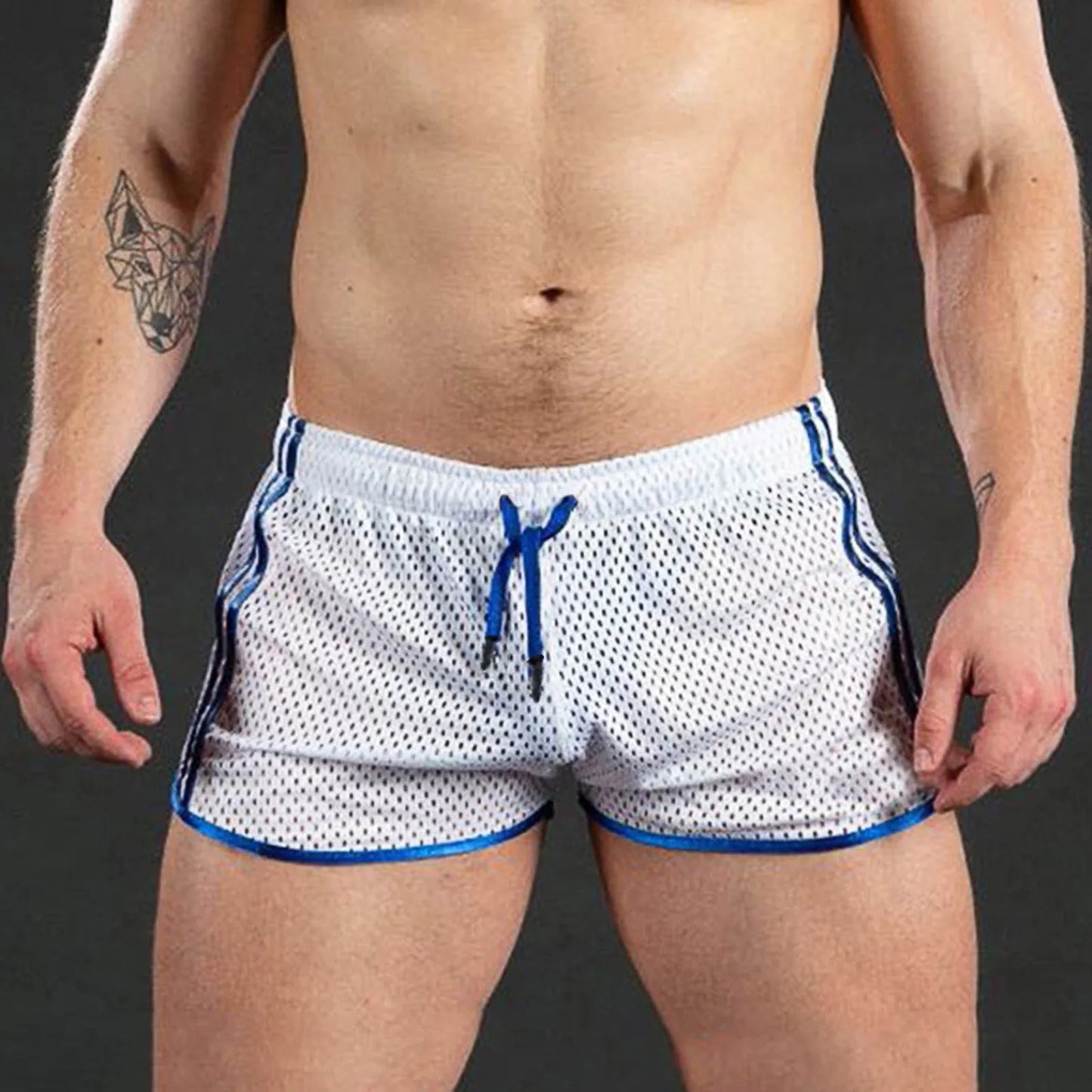 Men's Summer Simple Basic Solid Color Swimwear Fast-Drying Breathable And Comfortable Drawstring Beach Shorts