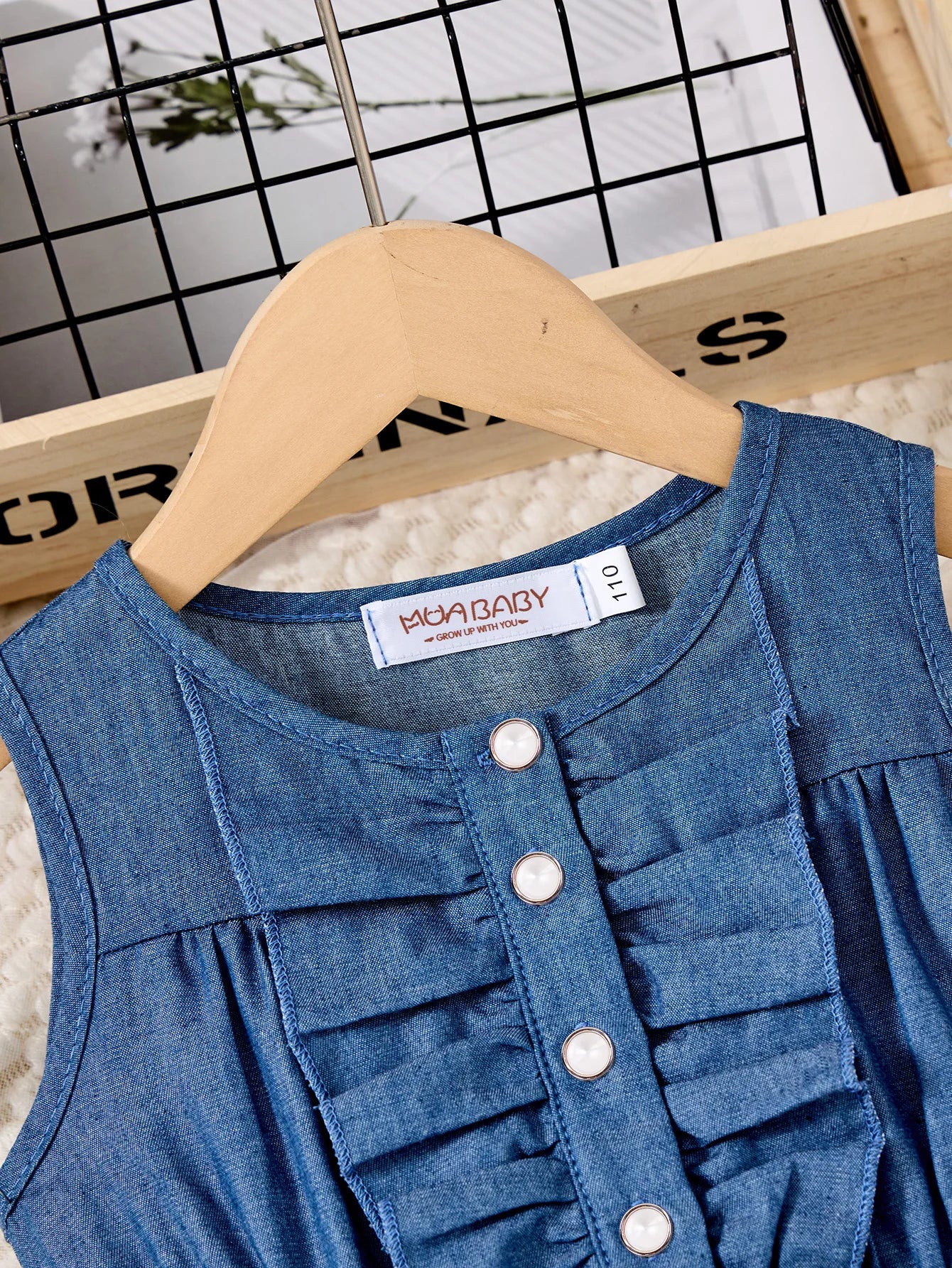 Girls Casual Dresses Denim Print Button Bow Ruffled sleeves Floral Tulle Cute Princess Formal Dresses Children Casual Dresses