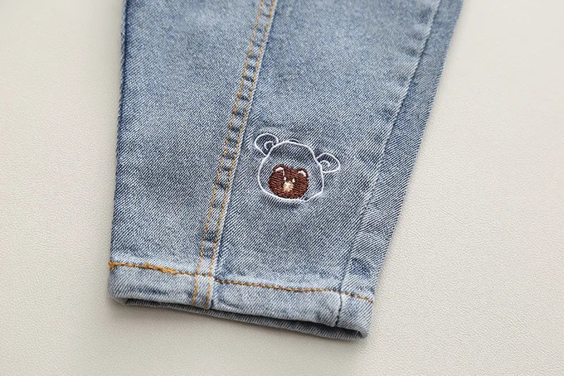 Baby Boys Fashion Clothing Set Autumn Spring New Full Print Cartoon Bear Long Sleeve Shirt+Jeans 2Pcs For 1-5Y Kids Casual Suit