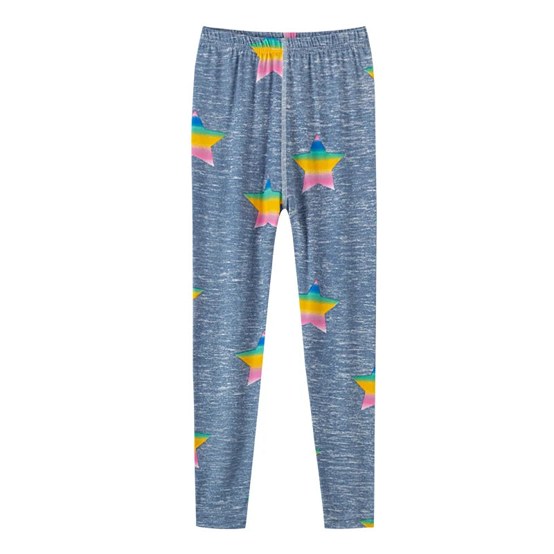 Girls four seasons thin leggings are comfortable, slim and cute. Printed pants for female students are simple and solid colors.