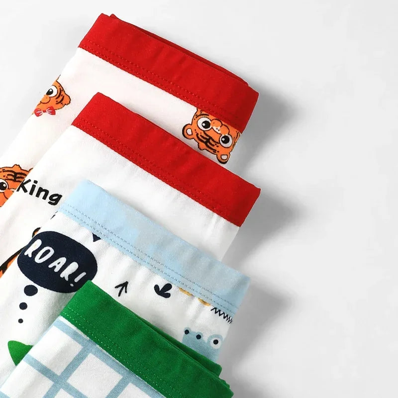 5PCSChildren's underwear, soft cotton for boys, boys' flat shorts, cartoon summer thin boys' four-cornered baby underpants