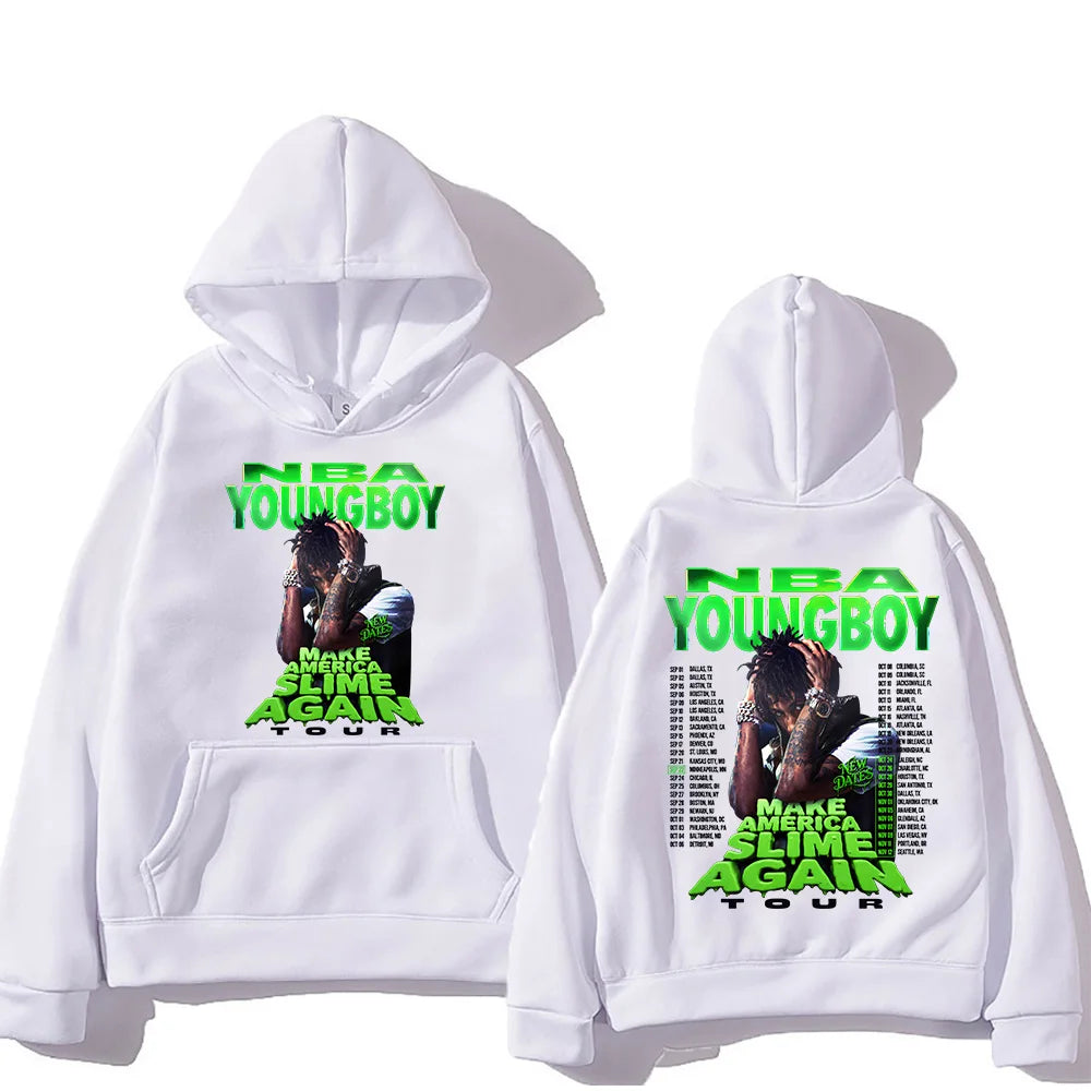 "YoungBoy Never Broke Again Tour 2026" says singing handprint hoodie street fashion hoodie men's hip-hop high-quality hoodie