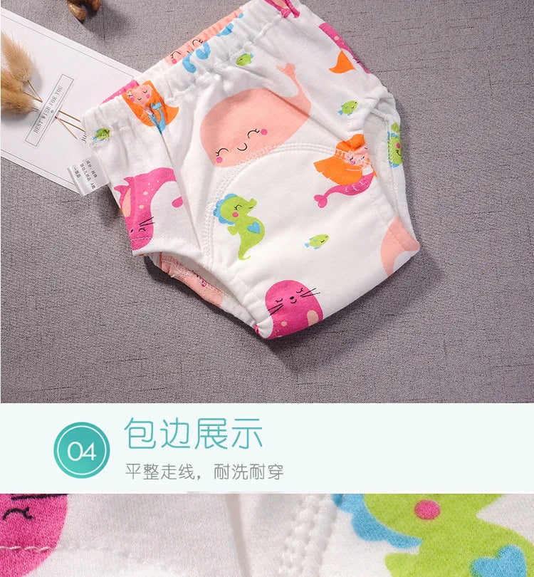 Baby Waterproof Reusable Training Pants Cute Cotton Baby Diaper Infant Shorts Nappies Panties Nappy Changing Underwear Cloth New