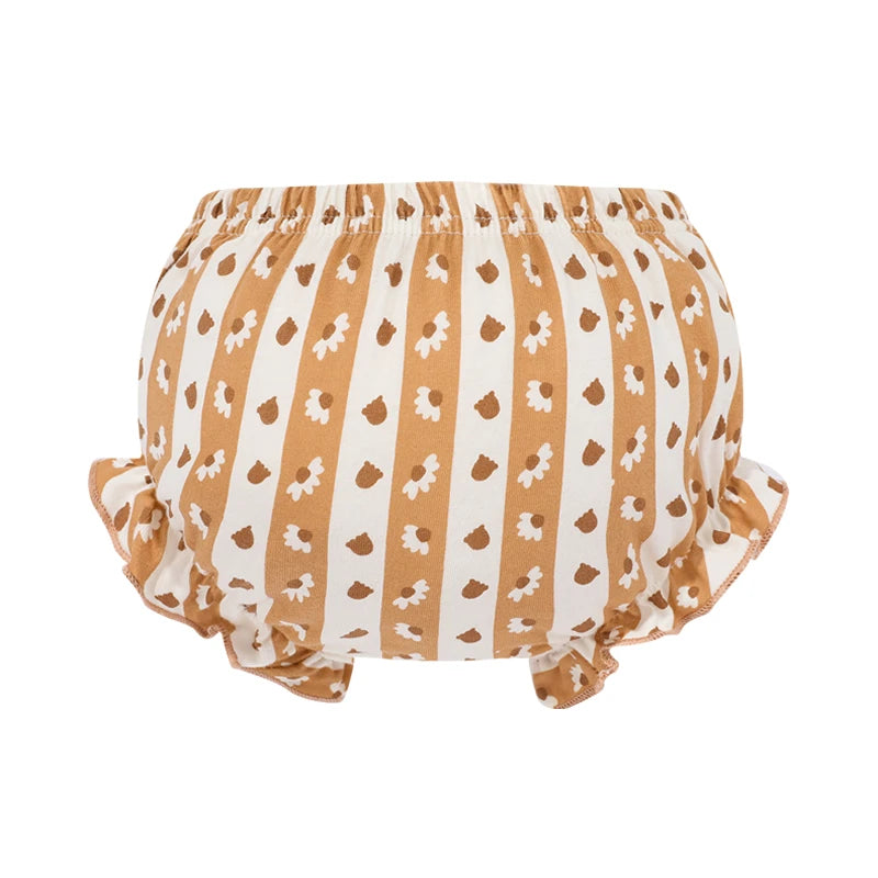 4-Pack Cloud-Like 100% Cotton Baby Underwear, Cute Ruffled Bloomers Infant Bread Pants