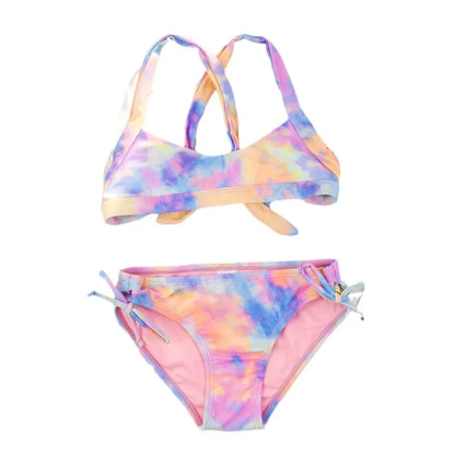 Girl Swimwear Two Pieces Swimsuits Girls Bikini Sets Kids Bathing Suits Children Beach Biquini Girl Bikinis Swimming Wear 6-14Y