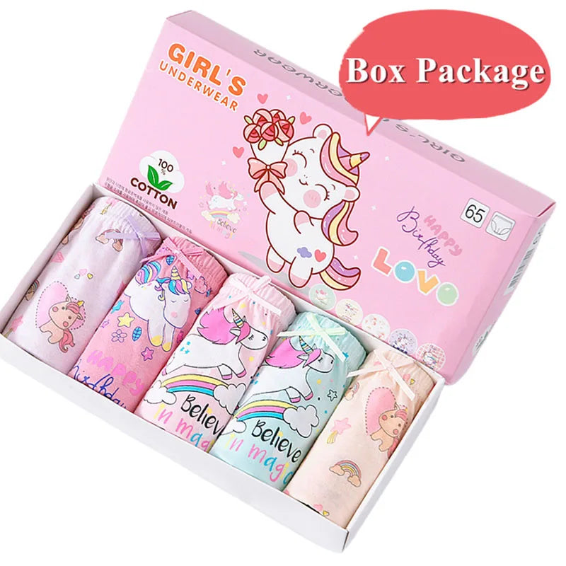5 Packs/Box Children Underwear Girls Panties Cotton Comfortable Toddlers Kids Triangle Underpants Breathable Briefs For Girls