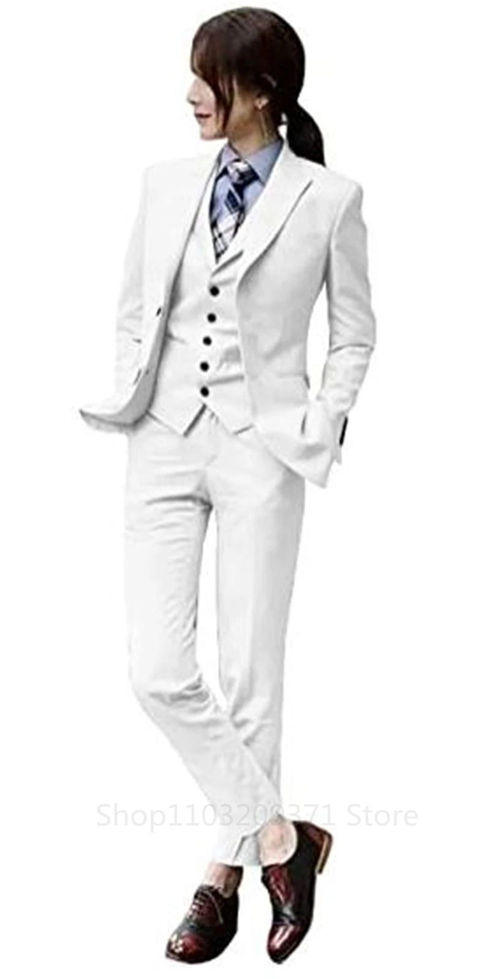 Women's Suits Three Piece Suits Business Plus Size Workwear Jackets Vests Pants Custom Sizes Ladies Groom Tuxedo Office Set