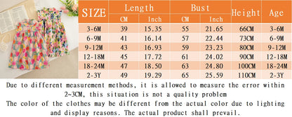 Baby Girl Dress, Summer New Sweet Flower Ruffled Sleeve Children'S Sleeveless Clothes Suitable For 0-3 Years Old