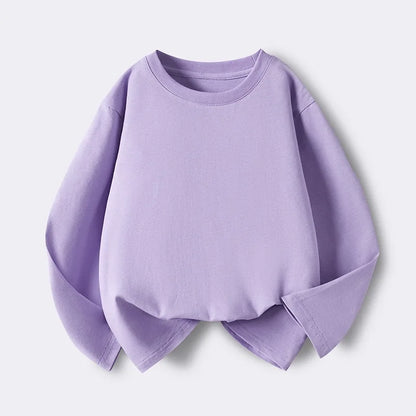 Girls Boys Long Sleeve T-Shirts Casual Kids Pure Cotton O-neck Solid Tee Tops Spring Blouse T Shirt for Teens Girl Clothes 3-14Y