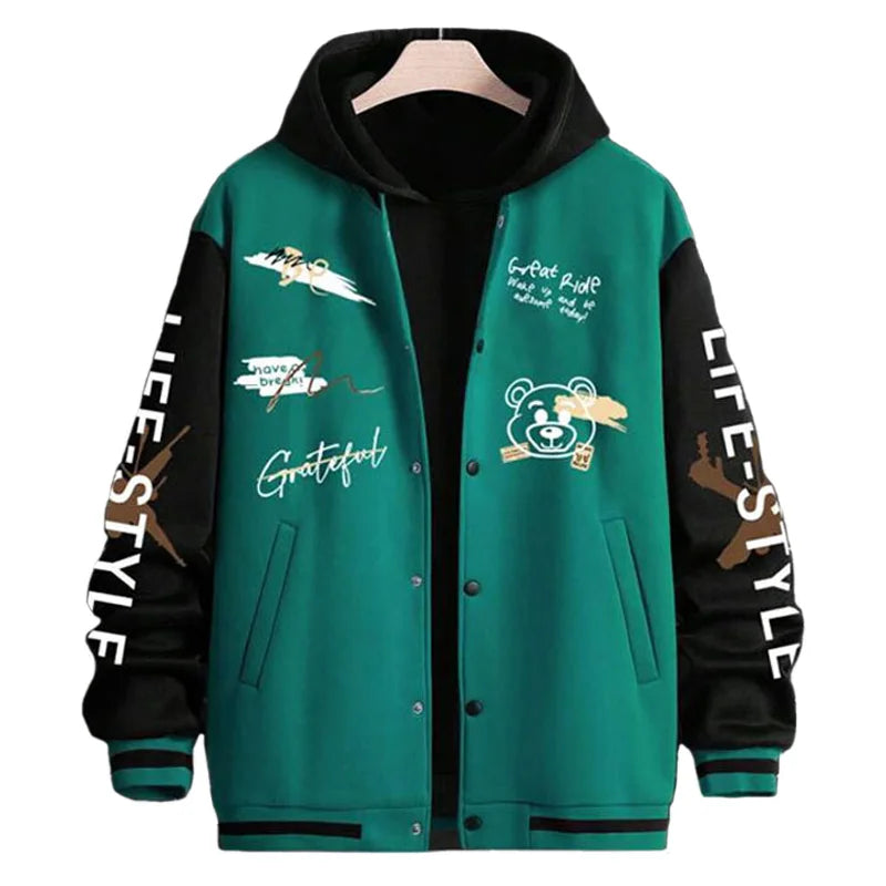 Men's Jackets Coat Spring Autumn Casual Long Sleeve Golf Wear Men Baseball Jacket Fashion Printed O-neck Windbreaker Men's Coats