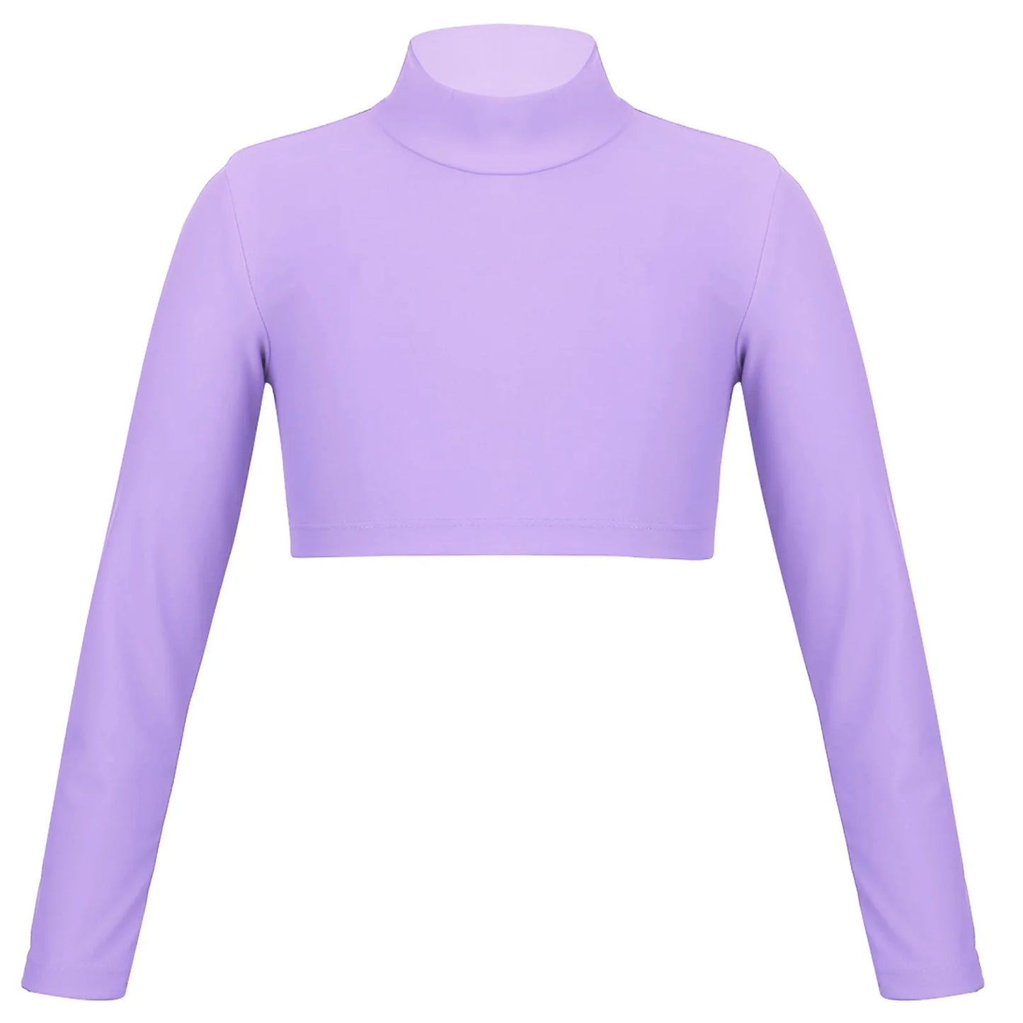 Kids Girls Crop Tops Girl's T-Shirts Top Long Sleeves Tshirts Ballet Gymnastics Dance Wear Children Sports Fitness Tops Tees