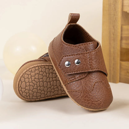 Baby Boys Girls Shoes Fashion T-strap Spring Autumn Retro Leather Casual Walking Shoes Rubber Soft Anti-slip Sole First Walkers