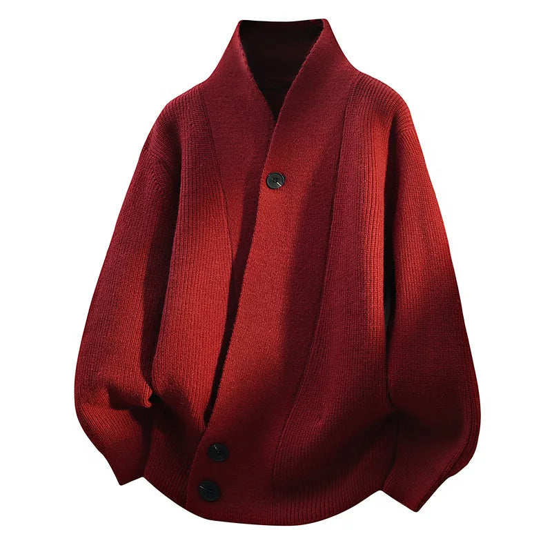 New Fashion Design Men V-neck Cardigans Sweaters Men Spring Autumn Outwear Loose Sweatercoat Csual Knitted Sweaters Size 4XL