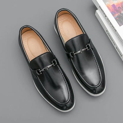 Men's Dress Shoes Slip On Leather Loafers Men Comfortable Casual Leather Shoes For Men Trend Office Social Casual Business Shoes