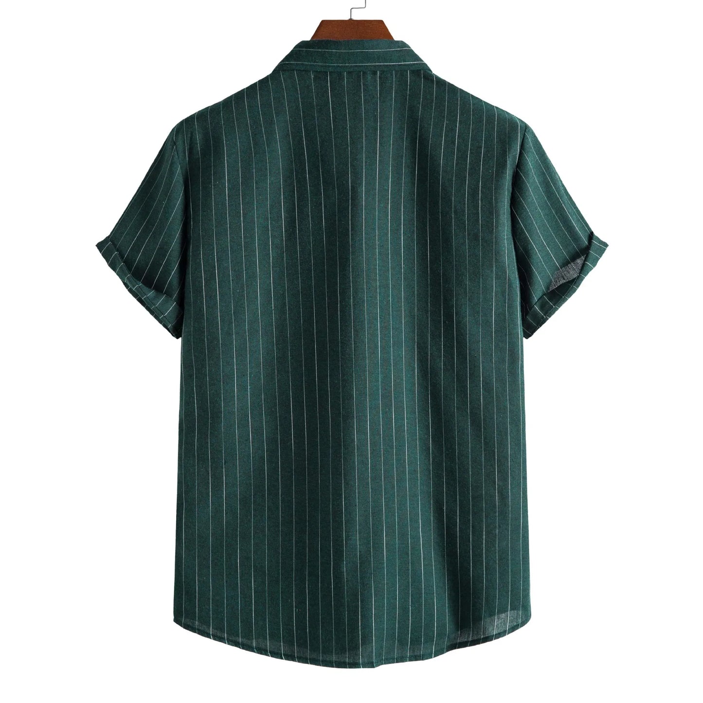 Summer Men Casual Formal Shirt Tops Short Sleeve Striped Shirts Man Fashion Business t Shirt Social Beach Tee Shirt Man Clothing