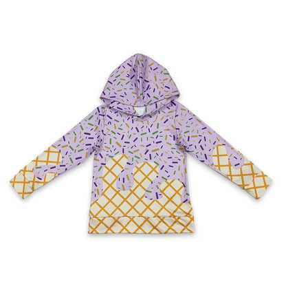 Baby Boy Clothes Kids Hoodies Sweatshirts Lavender Drip Sprinkles Long Sleeve Zipper Pocket Pullover Hoodie Tops Boys Clothing