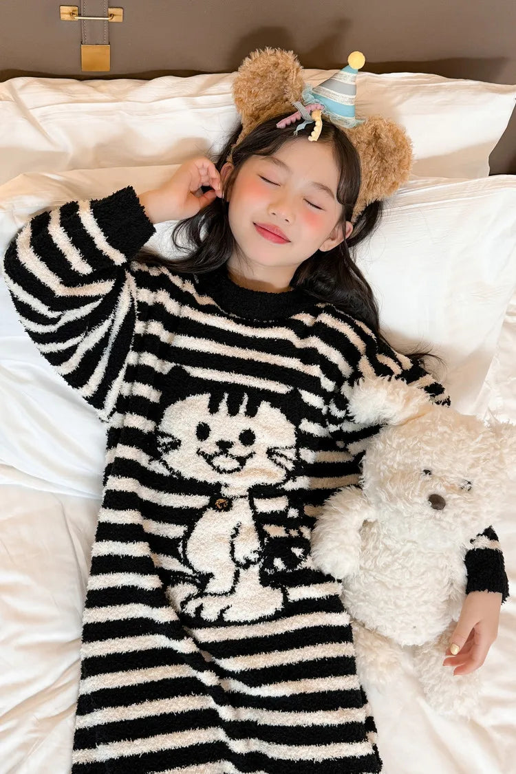 Girls Pajamas 2025 New Children's Nightgown Children's Autumn and Winter Loungewear